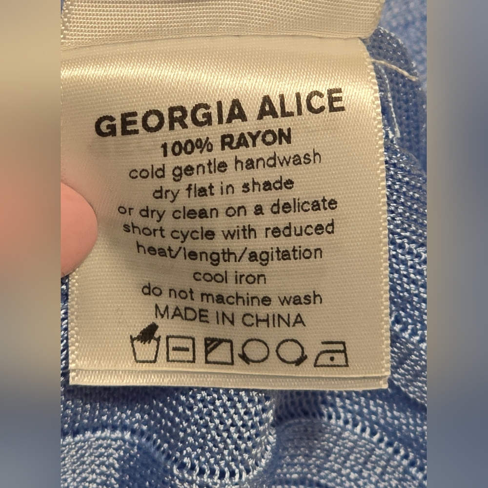 Georgia Alice Blue Ribbed Knit Top - Picture 11 of 14